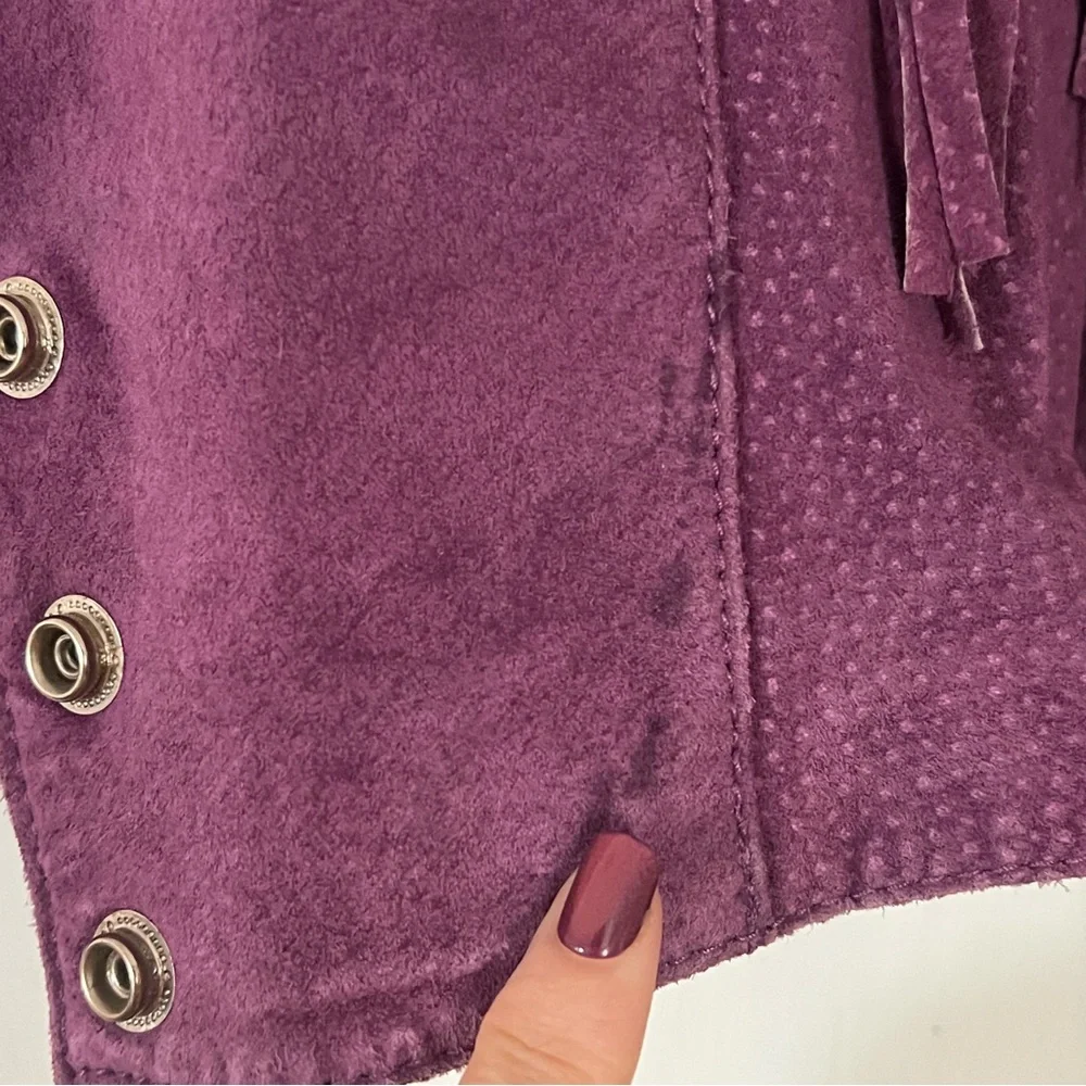 VTG Purple suede fringe jacket - Picture 6 of 13
